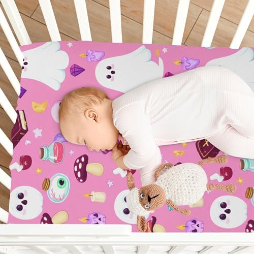 Qilmy Halloween Ghosts Fitted Crib Sheet Soft and Breathable 1