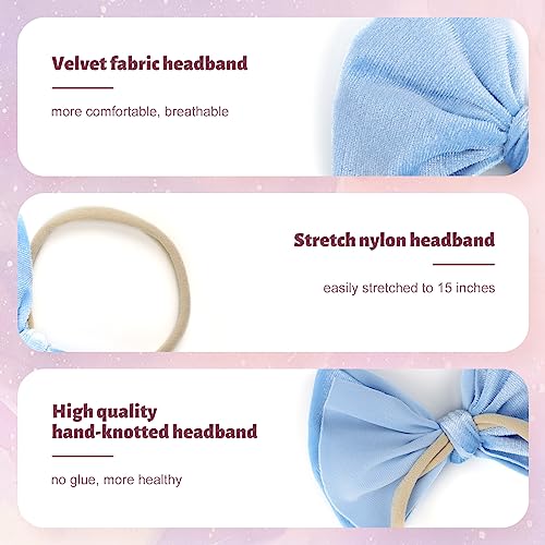 YanJie Velvet Baby Headbands 6 Pack for Newborn Girls