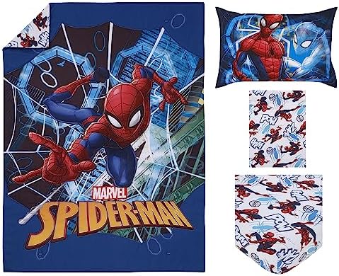 NoJo Marvel Spiderman Toddler Bed Set 4 Piece 1