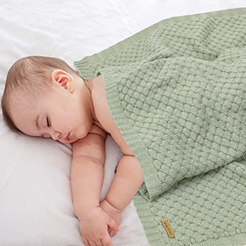 Mimixiong Baby Swaddling Blanket 40x30 Inch Sage Green