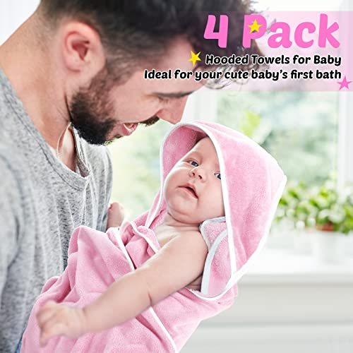 Reginary 4 Pack Hooded Towels for Baby