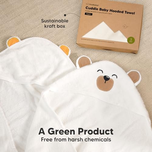 KeaBabies Hooded Towel - Bamboo Viscose Newborn Bath Towel with Hood