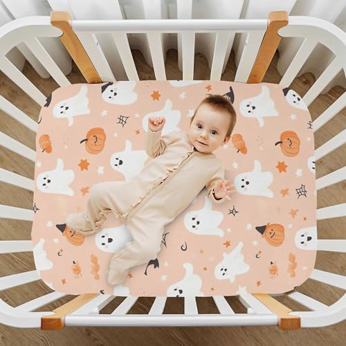 Qilmy Ghosts and Witches Hats Crib Sheet for Babies