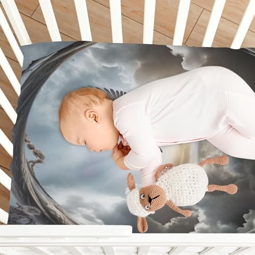 Wajiw Cloud with Birds Crib Sheets for Girls and Boys