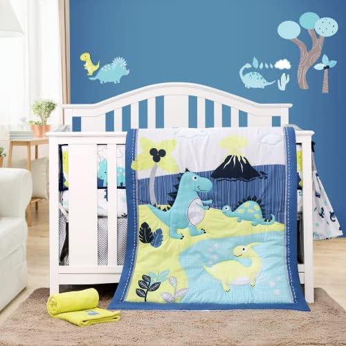 8-Piece Dinosaur Crib Bedding Set for Baby Boys