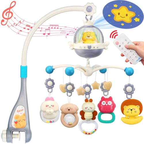 Baby Crib Mobile with Night Light Music and Remote Control