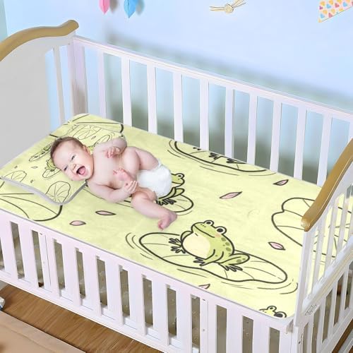 Green Pond Frog Cooling Baby Mattress Pad 28x52 Reusable