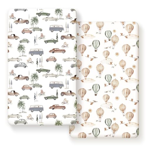 GRSSDER Stretch Jersey Crib Sheets Set 2 Pack