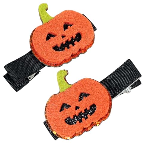 VEICOSTT Halloween Hair Clips 2 Pack Pumpkin Bat 1