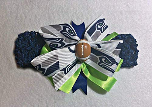 Handmade Seahawks Baby Girl Bow Headband Newborn Adult