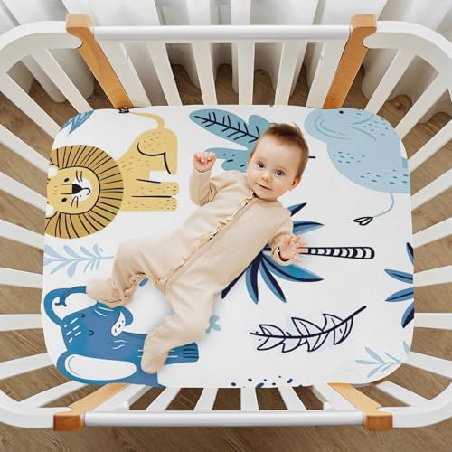 Wajiw Crib Sheets for Girls Boys Soft Breathable Fitted 28x52In
