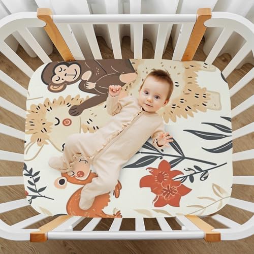 Wajiw Forest Animals Crib Sheets Fitted 28x52In