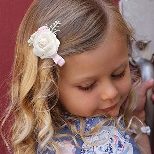 Flower Hair Clips for Baby Girl 6pcs Safe Alligator Clip Bows