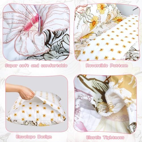HNHUAMING Toddler Girl Bedding Set 4 Piece