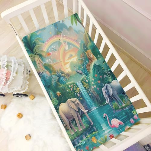 Wajiw Crib Sheets Soft Breathable Fitted 28x52In