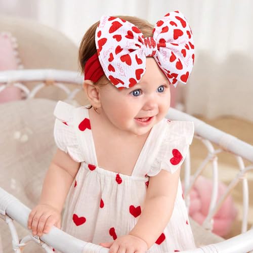 Lanmerry Valentines Baby Bow Headbands 2Pcs 1