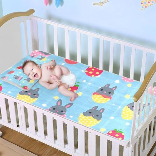 Cooling Cute Bunnies Mattress Pad 28x52 Baby Waterproof Crib Cover