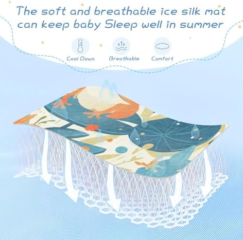 Fresh Spring Cute Frogs Cooling Baby Crib Mattress Pad 28x52