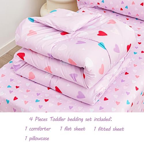Viviland Purple Heart Toddler Bedding Set 1