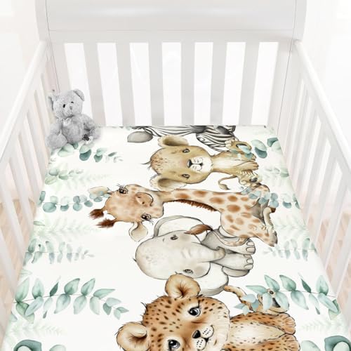 HawSkgFub Crib Sheet with African Animals Design 1