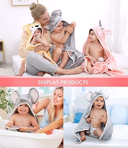 TBEZY Hooded Towel for Kids with Elephant Design