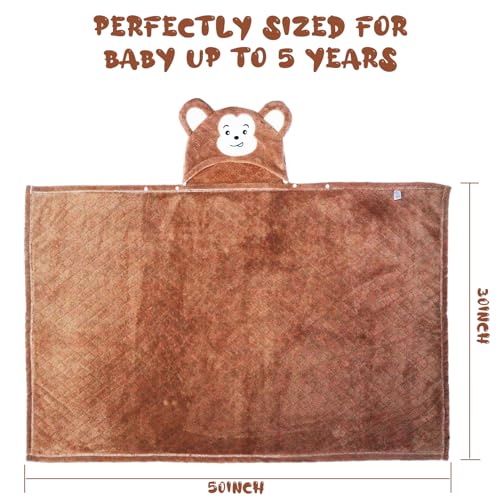 FUBANRAY Toddler Bath Towels with Hood 2-Pack