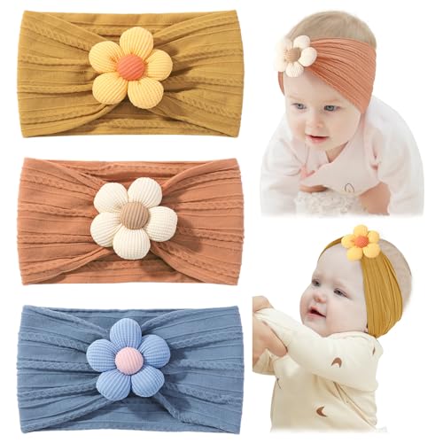 Jollybows 3 Pcs Baby Girls Flower Headbands 1