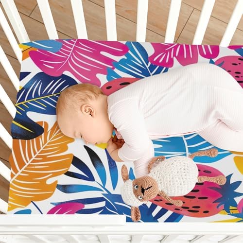 Wajiw Strawberry Crib Sheets Soft Breathable Fitted