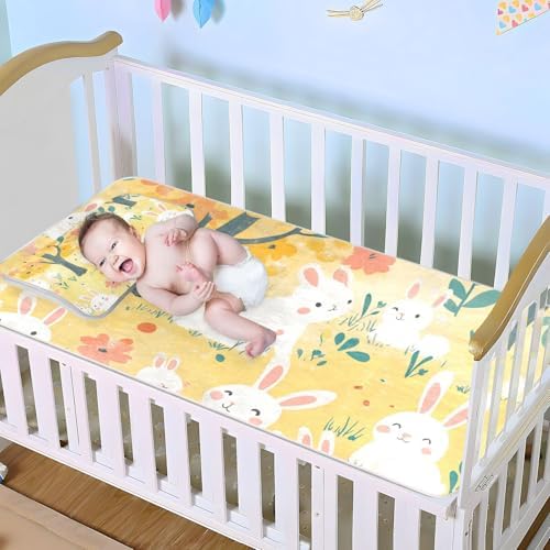 Cooling Baby Mattress Pads 28x52 Waterproof 4Sided for Kids Adults