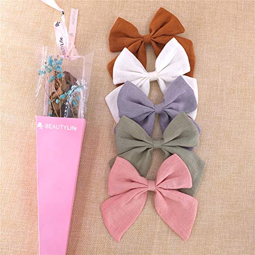 Baily Linen Bow Hair Clips for Girls and Women