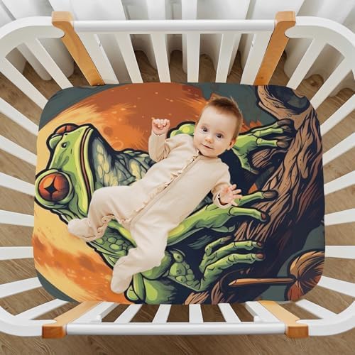 Wajiw Frog Crib Sheets for Soft Sleep