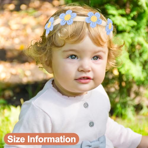 PEUTIER 12pcs Baby Flower Headbands with 12 Designs