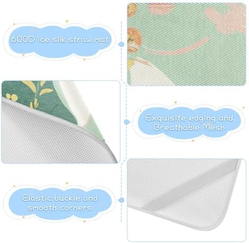 Pink Bunny Rabbit Cooling Mattress Pad Cover 28x52