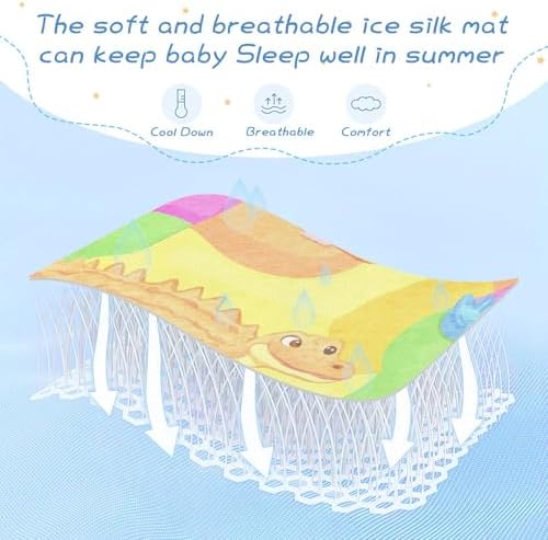 Vibrant Dino Cooling Mattress Pad Protector 28x52