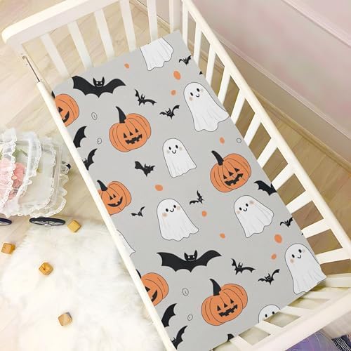 Qilmy Cute Ghosts Fitted Crib Sheet for Baby
