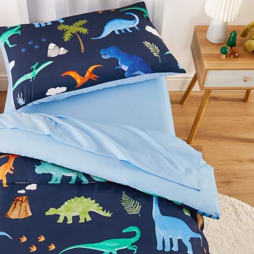 Wake In Cloud - Toddler Bedding Set with Dinosaur Volcano Design