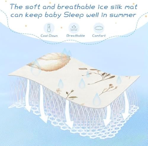 Safari Bunnies Cooling Baby Waterproof Crib Mattress Protector