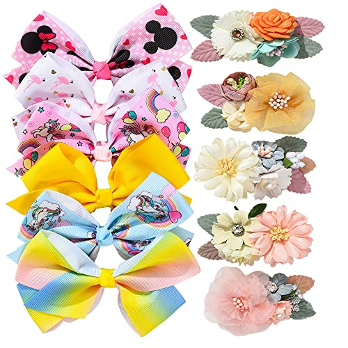 Fsmiling 11 Pack Hair Bows for Girls with Clips