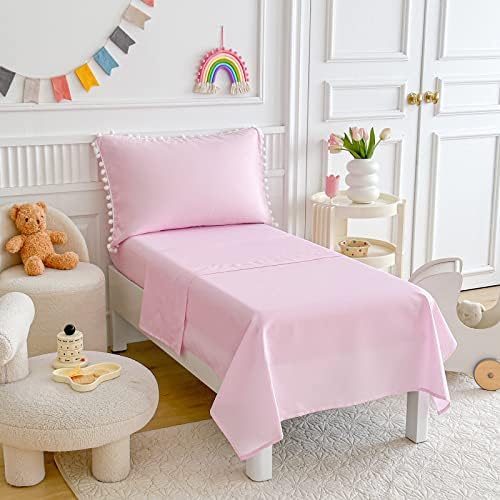 UOZZI BEDDING Toddler Bedding Set 4 Pieces Pink Boho