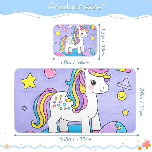 Cooling Sequin Unicorn Mattress Pad 28x52