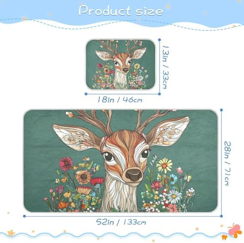 Cooling Cartoon Deer Baby Mattress Protector 28 x 52 Reusable