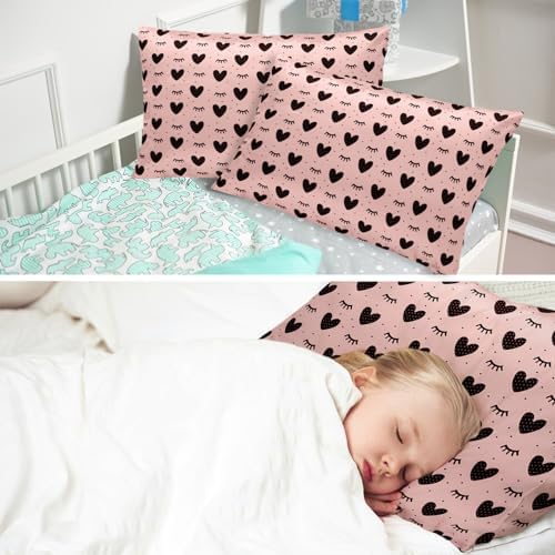Winmany 2 Pack Toddler Pillow Cases Pink Heart