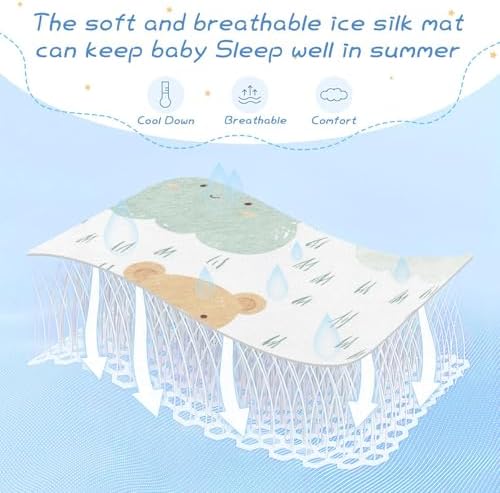 Cooling Baby Crib Mattress Pad 28x52 Inch Waterproof for Baby Toddler