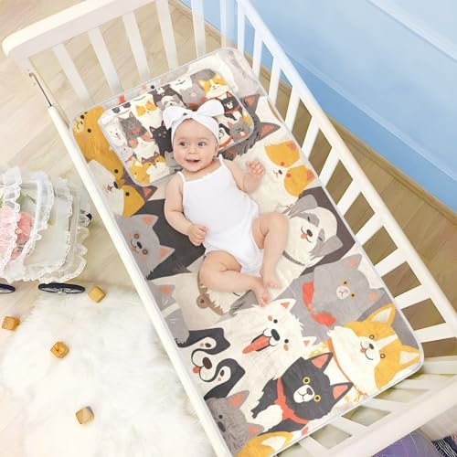 Animal Face Cooling Mattress Pad for Baby 28x52