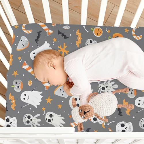 Qilmy Halloween Pumpkins Fitted Crib Sheet