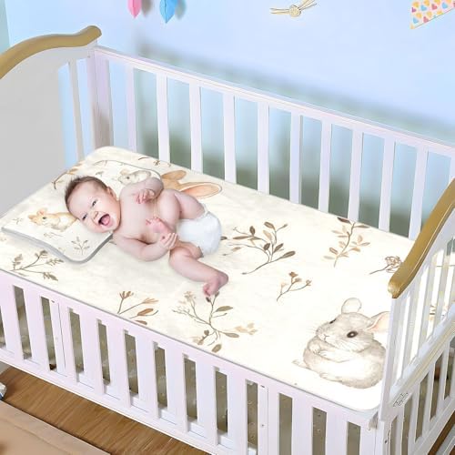Safari Bunnies Cooling Baby Waterproof Crib Mattress Protector