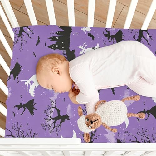 Qilmy Flying Witches Crib Sheet for Baby Soft and Breathable