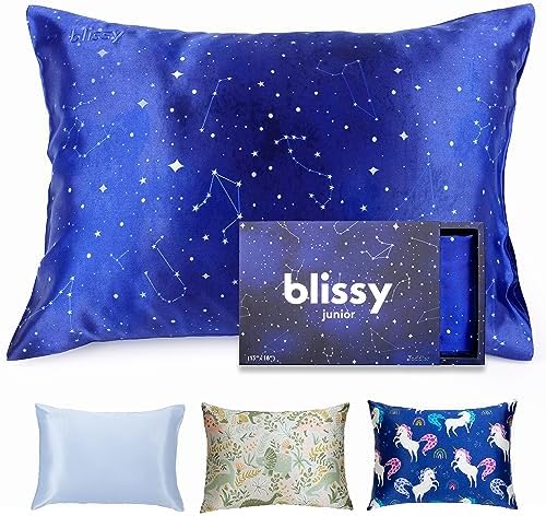Blissy Toddler Silk Pillowcase - 22 Momme 6A Grade Mulberry Silk - Night Sky Design