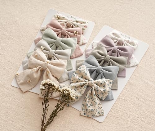 Fancy Clouds 10-Piece Flower Print Hair Bow Set for Girls