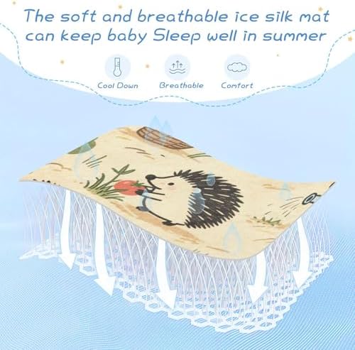 Hardworking Hedgehog Cooling Crib Mattress Pad 28x52 Reusable